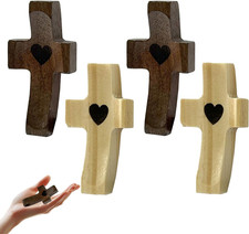 4 Stück Geschnitzte Holzkreuz