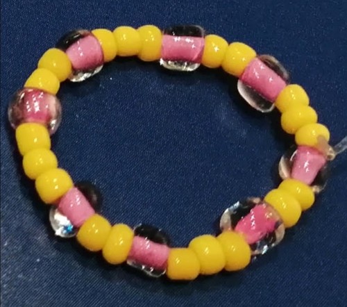 Gelb rosa stapelbar boho - gelb,