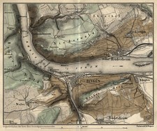 Rheingau Original Lithografie Landkarte Wagner 1870