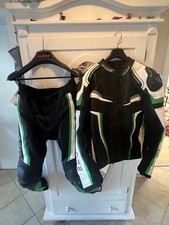 BÜSE Mille Lederkombi, zweiteilig, Schwarz-Grün, XL / 54