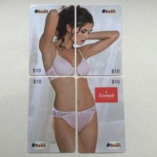 Telefonkarten-Puzzle mit 4 TK - Triumph Dessous - Hongkong/China