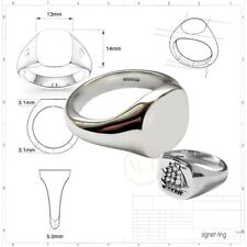 Neu Schwer Kissen Signet Ringe