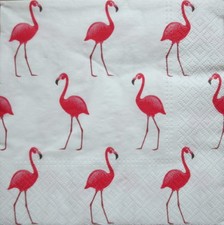 3 Servietten ~ Pink Flamingos exotisch Vogel