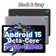 10 Zoll Android 15 24GB+128 GB (1 TB Erweiterbar) 1280x800 IPS HD Wifi 6 Tablet