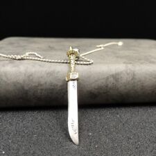 B32 Herren Anhänger Schwert mit goldenem Griff geometrisch verziert Silber 925