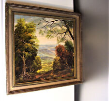 A. LÖFFELHOLZ, Blick ins Tal, 50 x 46 cm Ölgemälde auf Holz, Talblick Öl Bild