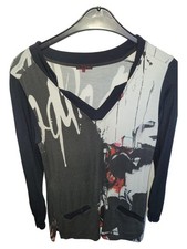 Aventures des Toiles Damen Langarmshirt Gr. 42/XL Mehrfarbig Abstrakt