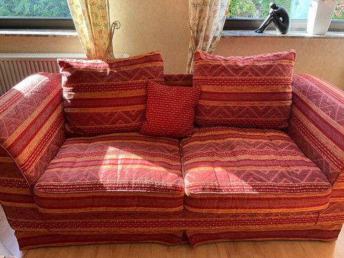 Gemütliches rotes xxl sofa - rotes, xxl-sofa