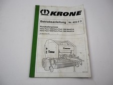 Krone Vario Pack 1500 1800 MultiCut Rundballenpresse Betriebsanleitung 2001