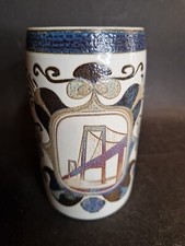Royal Copenhagen Fajance Bierkrug "Den nye Lillebaeltsbro 1970 " Niels Thorsson