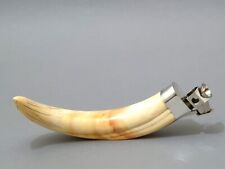 Pfeilring Solingen Zigarrenschneider Eber Hauer Zahn mit 835 Silbermontur c 1920