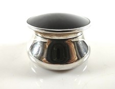 KLEINE ANTIKE SILBER RUNDE SCHATULLE GEPUNZT BIRMINGHAM 1918 REF 385/6
