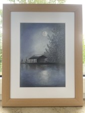 MONDLICHT,Pastelgemälde,Selbs