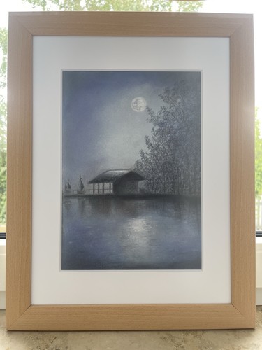 MONDLICHT,Pastelgemälde,Selbs