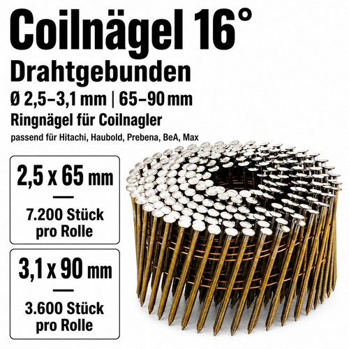 Coilnägel drahtgebunden - coilnägel, 16°