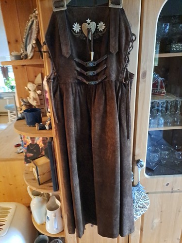 Wildleder trachtenträgerkleid - wildleder,