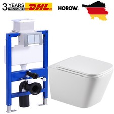 Spülrandlose WC Set Hänge Toilette / 82 cm Vorwandelement Komplettset Spülkasten