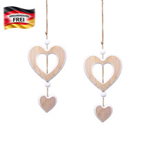 2 Stück Herz Deko Holz