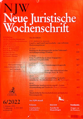 Njw 2022 neue juristische - 6/2022,