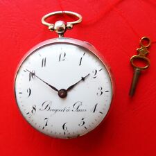 gepflegte "Breguet" TASCHENUHR, Spindelhemmung, Silber, funktioniert, ca. 1800