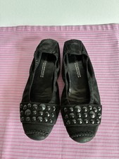 Kennel & Schmenger Ballerina Slipper Wildleder Schwarz Nieten 38