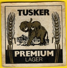Bierdeckel, Brauerei Tusker, Kenian, nicht gut erhalten