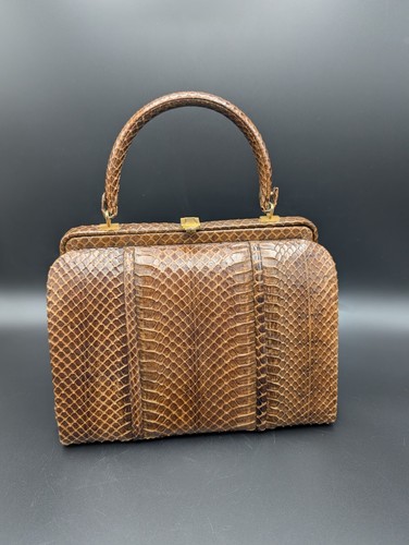 Vintage pythonleder handtasche - pythonleder,