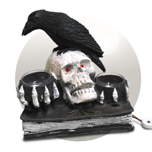 Gothic kerzenhalter rabe auf - kerzenhalter,