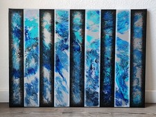 Bild; Acryl; Leinwand; Dekoration; Schwarz/Blau/Silber; 70x50 cm