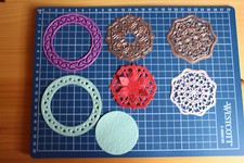 3 Stanzschablonen Metall rund Ornament Kartenbasteln Scrapbooking Spellbinder