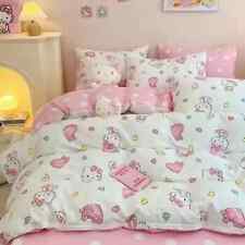 Hello Kitty 4 Teile/satz Kawaii Anime Cartoon Bettwäsche Quilt Abdeckung Student