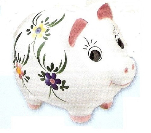 Sparschwein blumen dekor - sparschwein,