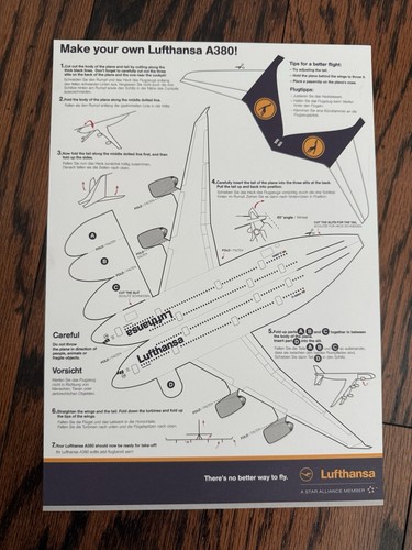 Lufthansa a380 bastelbogen - lufthansa,