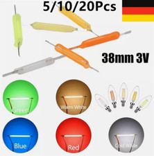 5-20 Stk LED Filament Lamp Lights Indicator Individuell DIY 3V 38mm - 5 Farben/