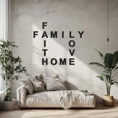 Wanddeko holz faith love - wanddeko,