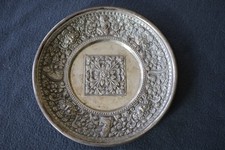 Echt Silber Zierteller Silberteller Relief Thailand Südostasien Handarbeit