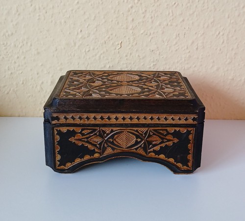 Vintage massiv holz schatulle - vintage,