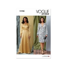 Vogue Schnittmuster V1928 - Kleid - Wickelkleid mit eingereihten Schultern