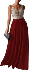 Damen Satin Abendkleid Lang