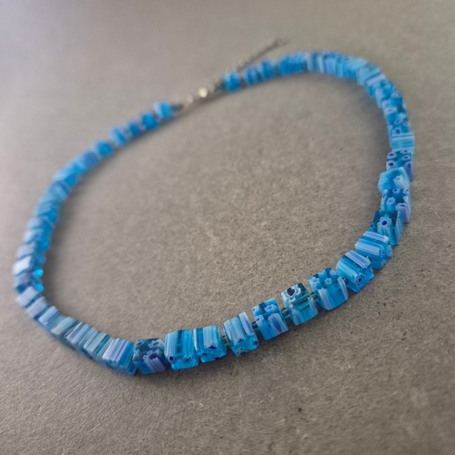 Blaue millefiori halskette - halskette, –