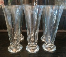 6 alte Biergläser um 1920 - 3/20 l Markierung - 17,5 x 7 cm - Trinkgläser