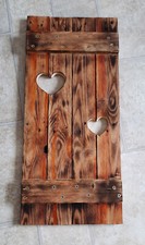 Fensterladen Shabby chic geflammt mit Herz aus Altholz Deko Unikat