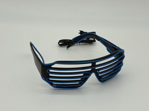 Led shutter partybrille blau - led,