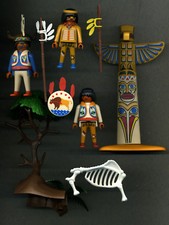 Playmobil--Totem - Mit Indianer-- 3 Stück--Waffen - Konvolut--Baum-Skelett -Fri/