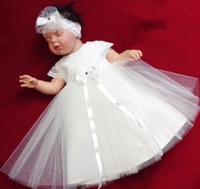 Taufkleid mit stirnband - taufkleid,