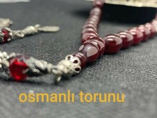 Tesbih Cubuk Malzeme osmanli torunu harika iscilik.7,5mmx10,5mm 925 gümüş püskül