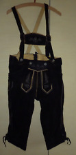 Lederhose, Leder Hose,Trachten Hose,Rinderleder, schwarz, Gr. 40,Bongossi-Trade