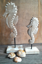 2er Shabby Seepferdchen Figur