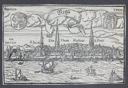 View riga woodcut from - woodcut,