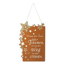 Metallschild Träumen Wandschmuck Botschaft Metall Rost Optik 26 x 40cm B-WARE